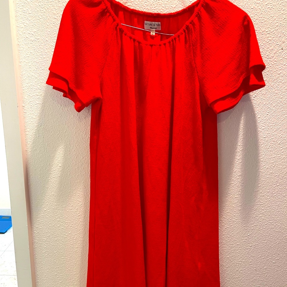 Madewell bright orange textured sundress